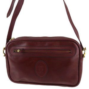 Cartier shoulder bag mast line Bordeaux leather